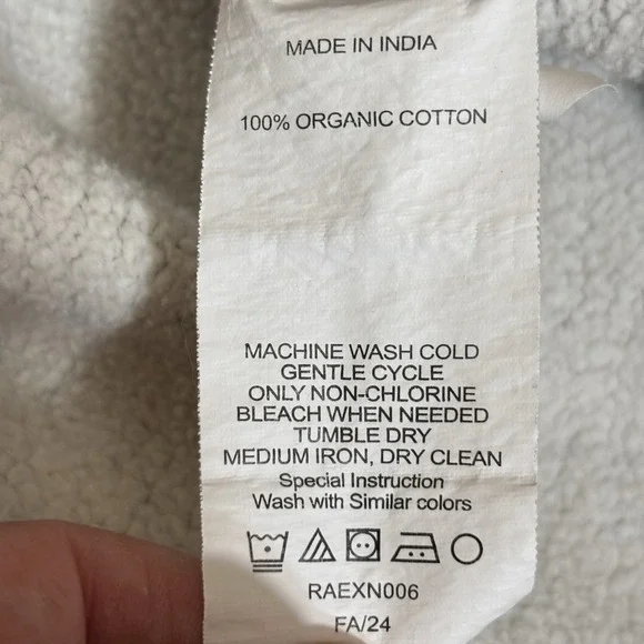 Quince Womens Organic Heavyweight Cropped Half Zip Hoodie Heather Grey M Sporty - Picture 6 of 7